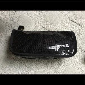 Gap sequin small zippered makeup bag/clutch